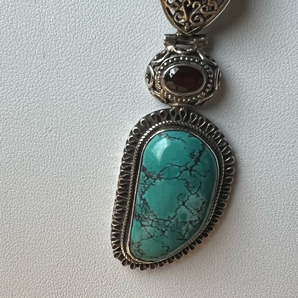 Turquoise sterling silver necklace - Picture 3 of 6